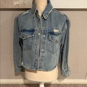 idem ditto Distressed Denim Jacket size small